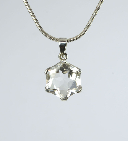 Unikat Anhänger Bergkristall Hexagramm Klein