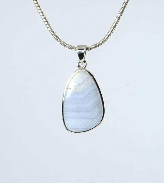 Anhänger Chalcedon Blau Gebändert Free