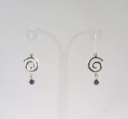 Ohrhänger Amethyst Spirale