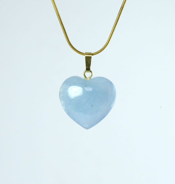 Unikat Anhänger Aquamarin Herz