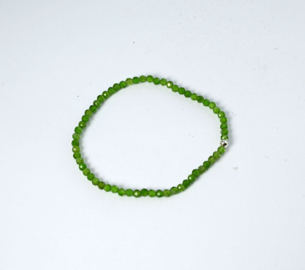 Chrom-Diopsid Armband 3 mm Facettiert