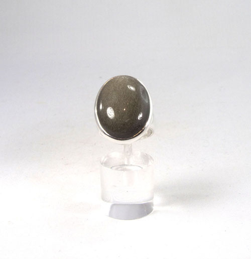Unikat Ring Silber-Obsidian Oval