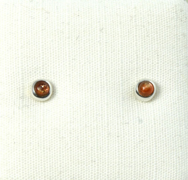 Ohrstecker Sonnenstein Rund 2 mm