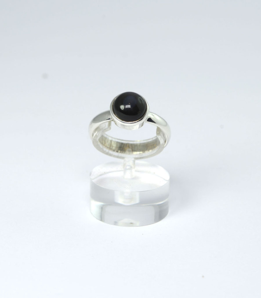 Unikat Regenbogen Silber-Obsidian Rund