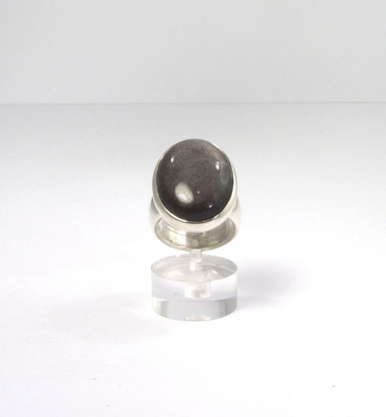 Unikat Ring Silber-Obsidian Oval