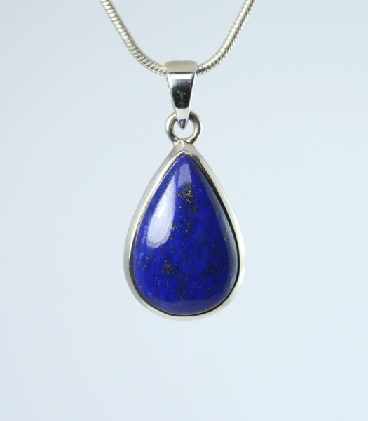 Unikat Anhänger Lapislazuli Tropfen 21x14 mm