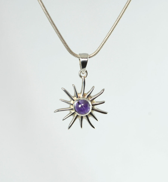 Unikat Anhänger Amethyst Sonne Klein