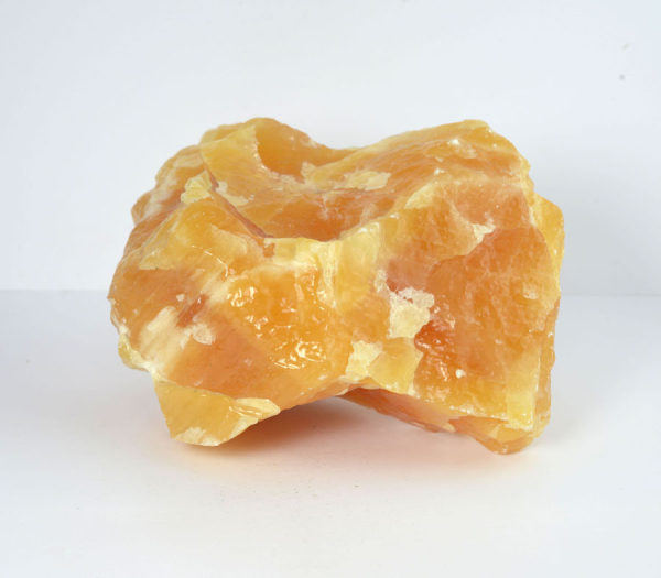 Unikat Orangen-Calcit Rohstein Groß