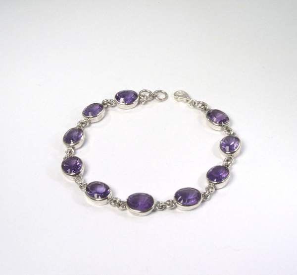 Unikat Amethyst Armband facettiert Oval