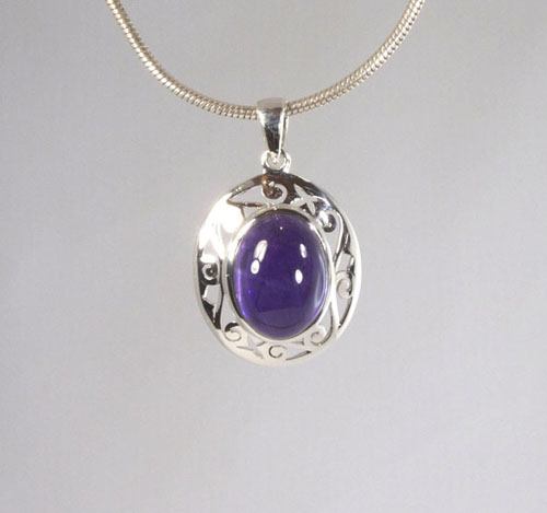 Anhänger Amethyst India Oval klein