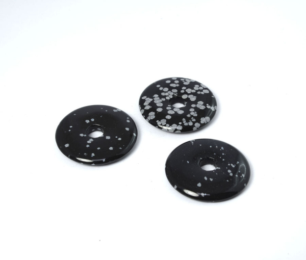Schneeflocken-Obsidian Donut 40 mm
