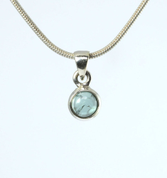 Unikat Anhänger Turmalin Indigolith Rund 6 mm Unikat Anhänger Turmalin Indigolith Rund 6 mm