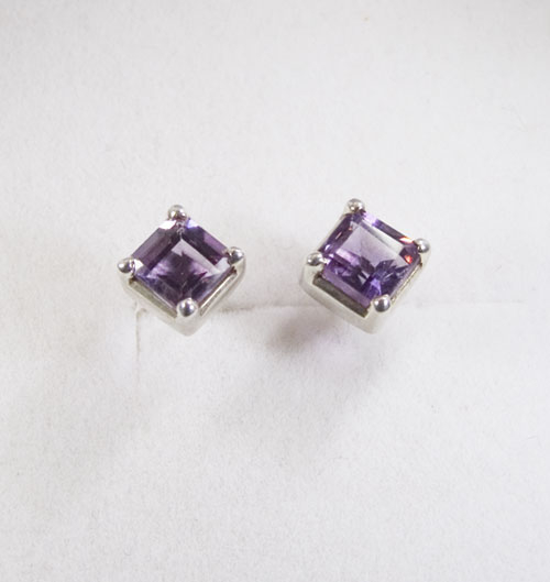 Ohrstecker Amethyst Square