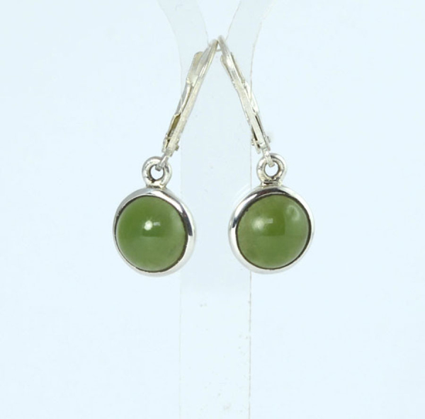 Ohrhänger Nephrit Jade Rund 8 mm