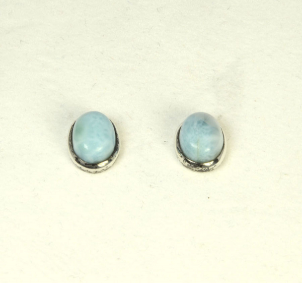 Unikat Ohrstecker Larimar Oval 9x7 mm