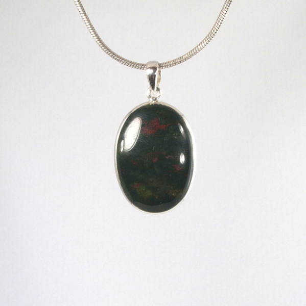 Unikat Anhänger Heliotrop Oval
