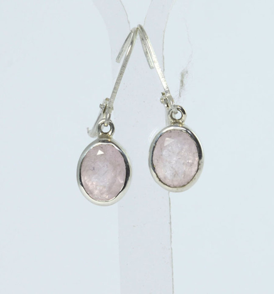 Unikat Ohrhänger Morganit Oval 9x7 mm