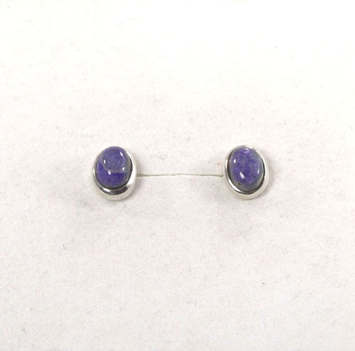 Unikat Ohrstecker Sugilith Oval 6x4 mm
