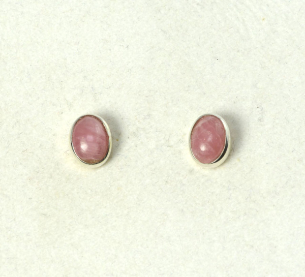 Unikat Ohrstecker Rhodochrosit Oval 7x5 mm