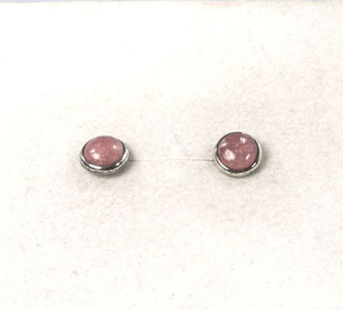 Unikat Ohrstecker Rhodochrosit Rund