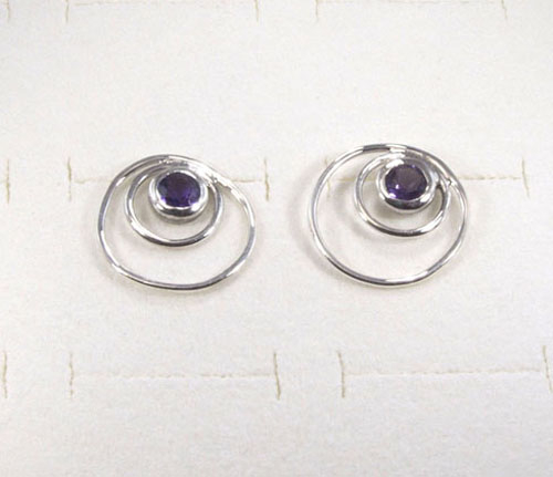 Ohrstecker Amethyst-Kreise