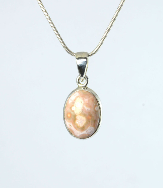 Unikat Anhänger Ozean-Chalcedon Oval 18x13 mm