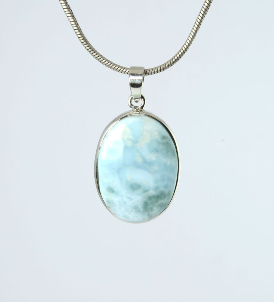 Unikat Anhänger Larimar Oval 29x21 mm