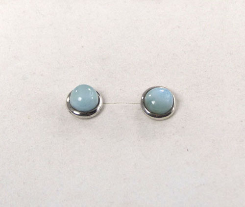 Ohrstecker Larimar Rund 7 mm