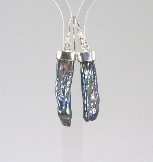 Ohrhänger Perle dunkel 