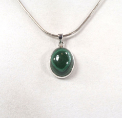 Unikat Anhänger Malachit Oval | Karfunkel Mineralien