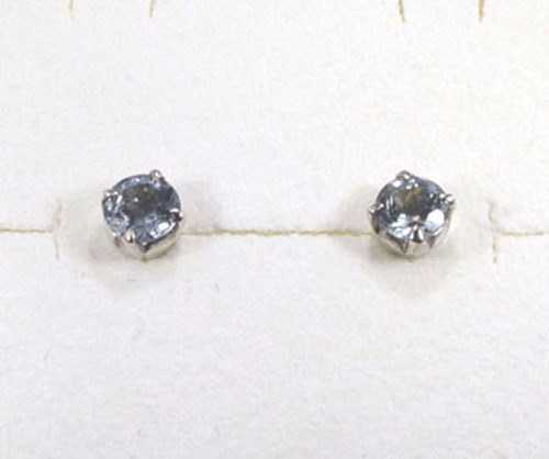 Ohrstecker Aquamarin Rund