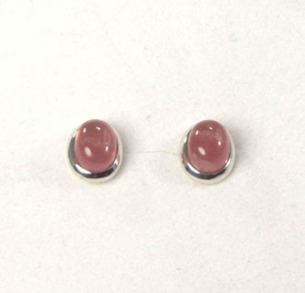 Unikat Ohrstecker Rhodochrosit Oval 8x6 mm