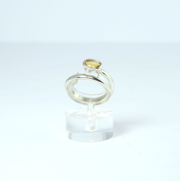 Ring Citrin Spiral Facettiert