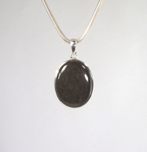 Anhänger Gold-Obsidian Oval