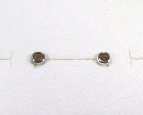 Ohrstecker Citrin Rund